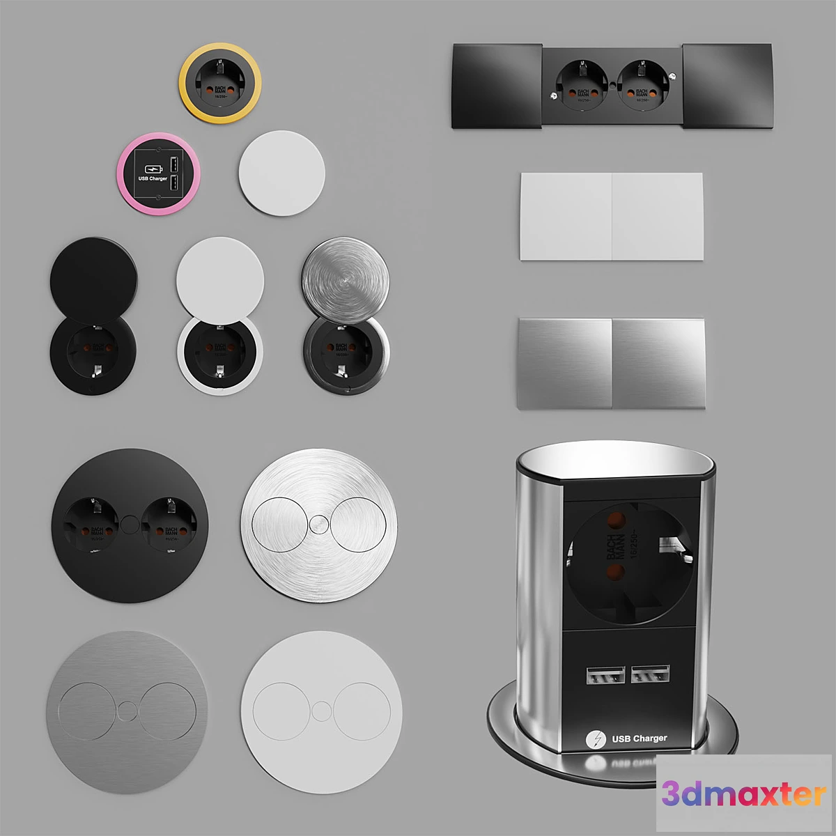 1475466 - Recessed sockets Bachmann 3D Max