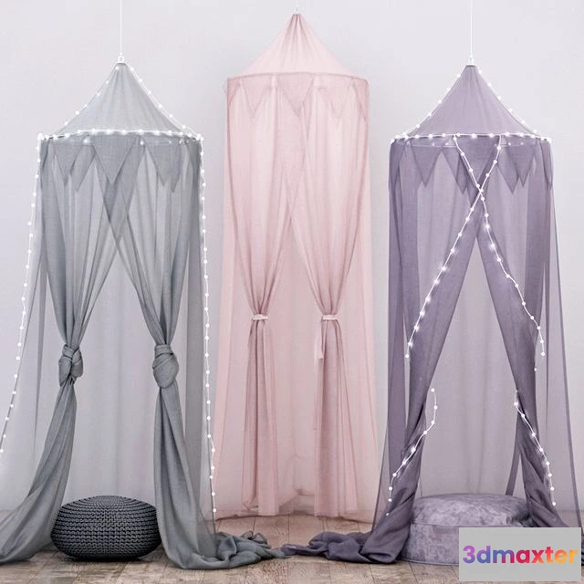 1538800 - RH Cotton Voile Play Canopy (3 pieces) 3D Max