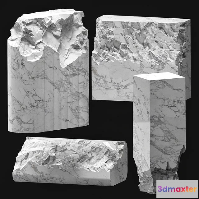 1539835 - chopped stone set2 3D Max