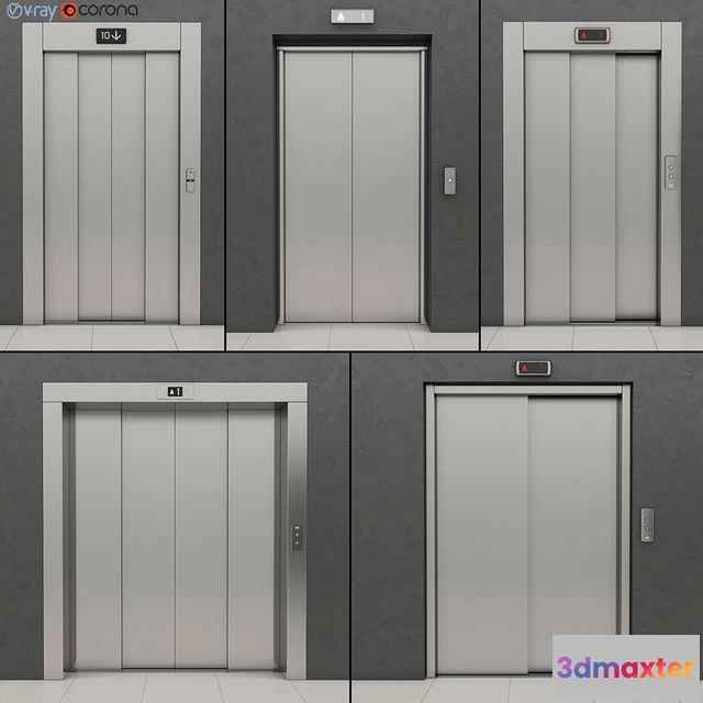 1546233 - Set of doors for elevators Kone 3D Max