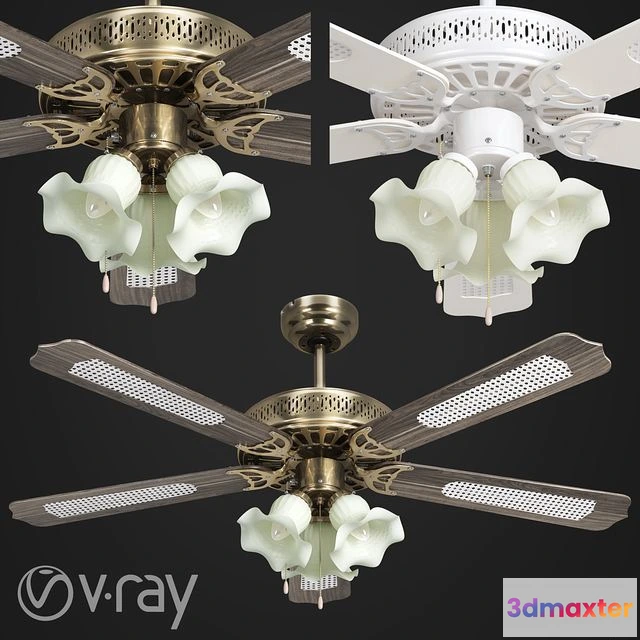 1555595 - Reunion Electric Ceiling Fan 3D Max