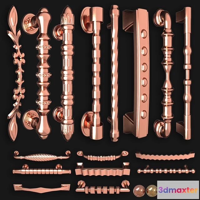 1556951 - Collection of door knobs and handle-set 006 3D Max