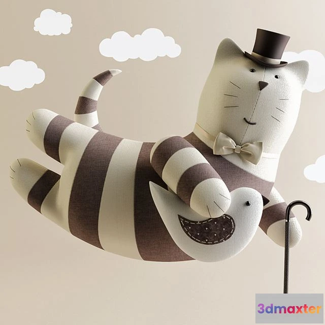 1557441 - Cat with bird toy 3D Max