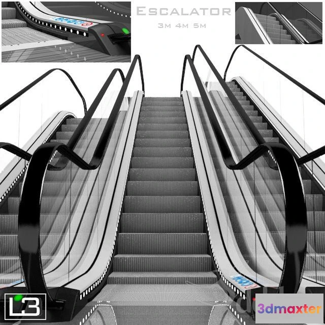 1562630 - Escalator With signals stop buttons led lights and direction lights 3D Max