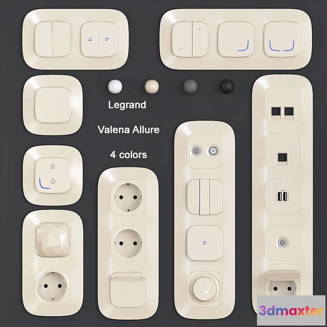 1566990 - Sockets and switches Legrand Valena Allure 3D Max