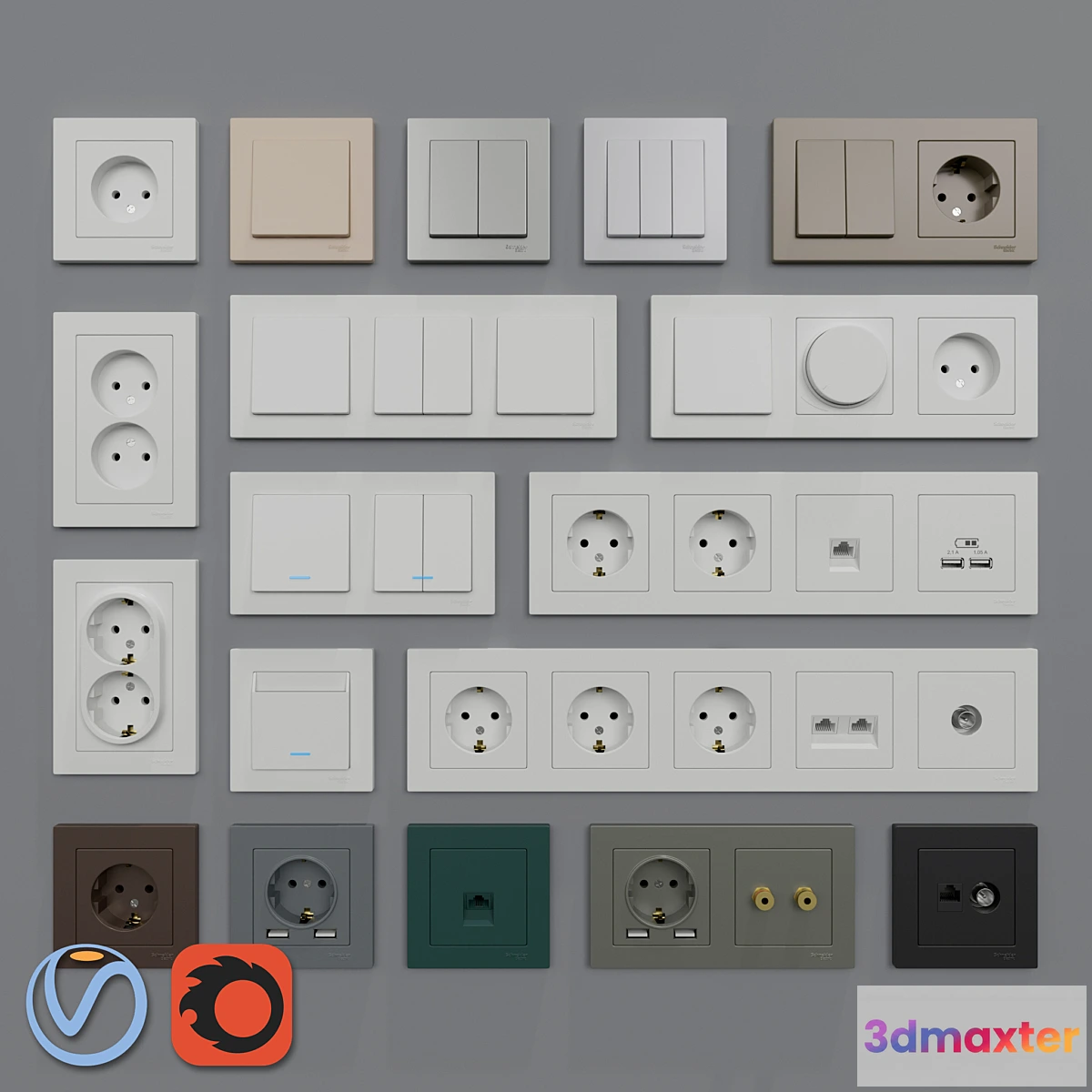 574330 - Sockets and switches Schneider Electric Atlas Design