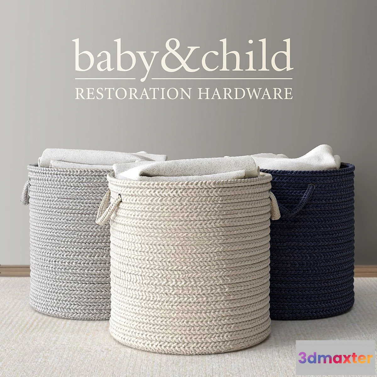 577118 - RH _ BRAIDED WOOL HAMPER