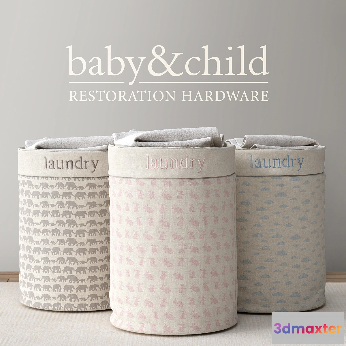 635215 - RH _ NURSERY CANVAS HAMPER - No.2