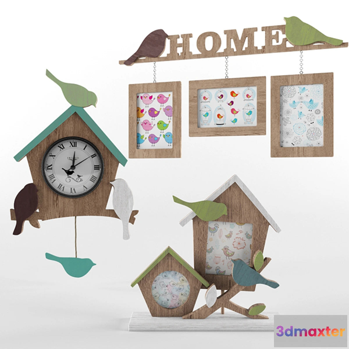 643157 - Photo frames and clocks Birds