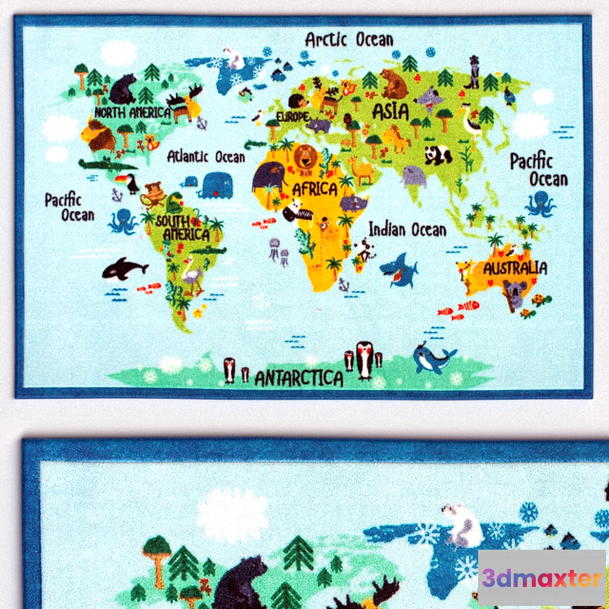 652127 - Carpet NuLoom Animal World Map Rug