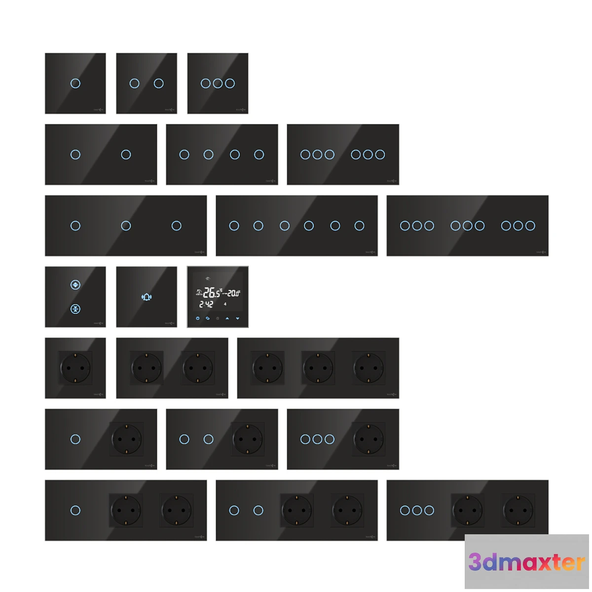 659687 - TouchMe sockets and switches - Black - No.2