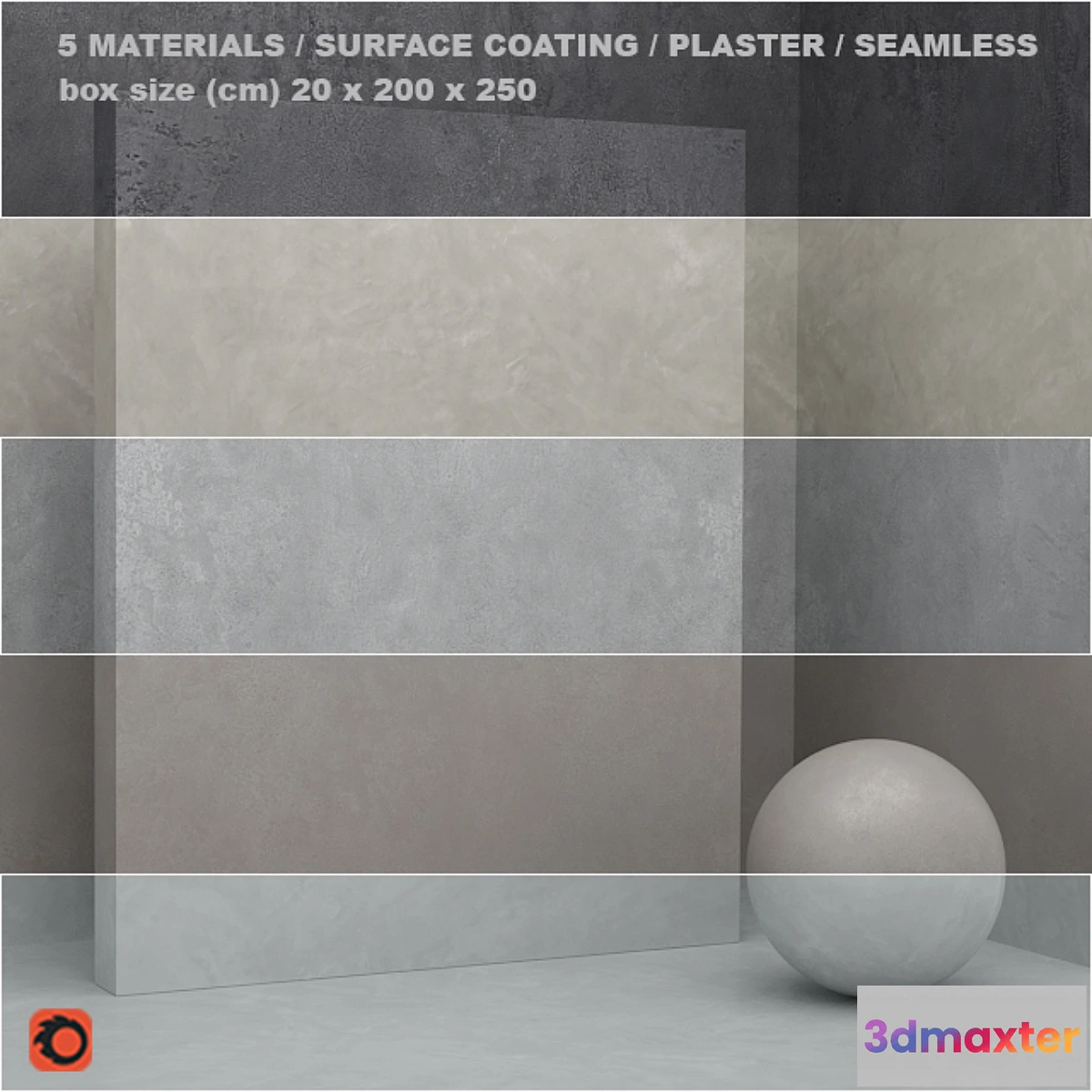 664129 - 5 materials (seamless) - stone plaster - set 20