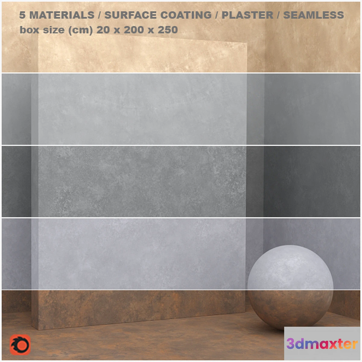 664237 - 5 materials (seamless) - stone plaster - set 19