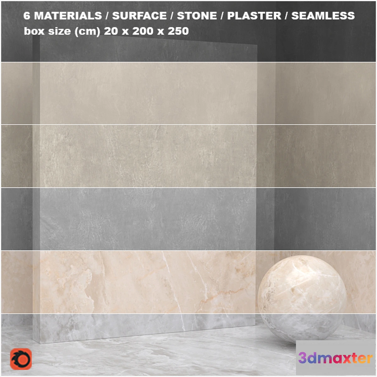 664239 - 6 materials (seamless) - stone plaster - set 23