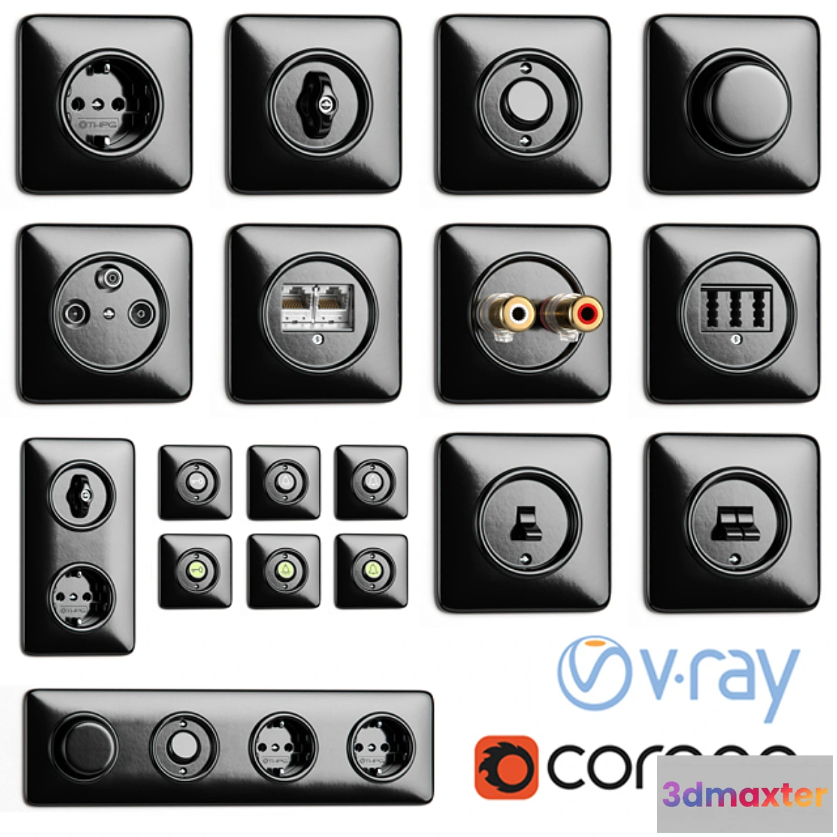 669065 - Switches and sockets THPG Bakelite