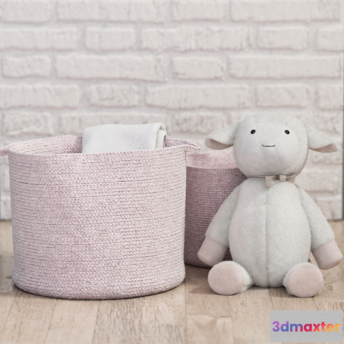 673129 - Light Pink Sloan Cotton Rope Storage - Pottery Barn Kids