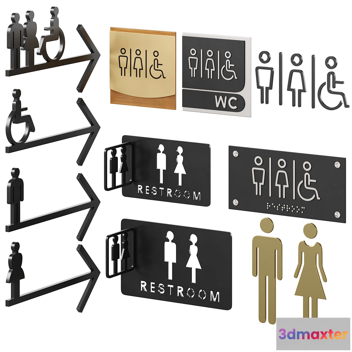 682590 - Restroom Directional Door Signs 2