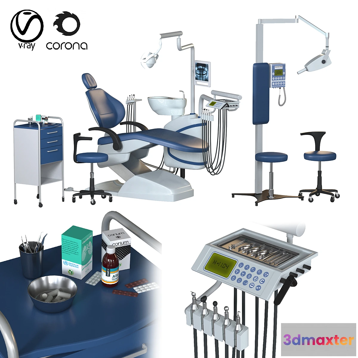 706624 - dental chair unit set (hospital equipment VOL 3)