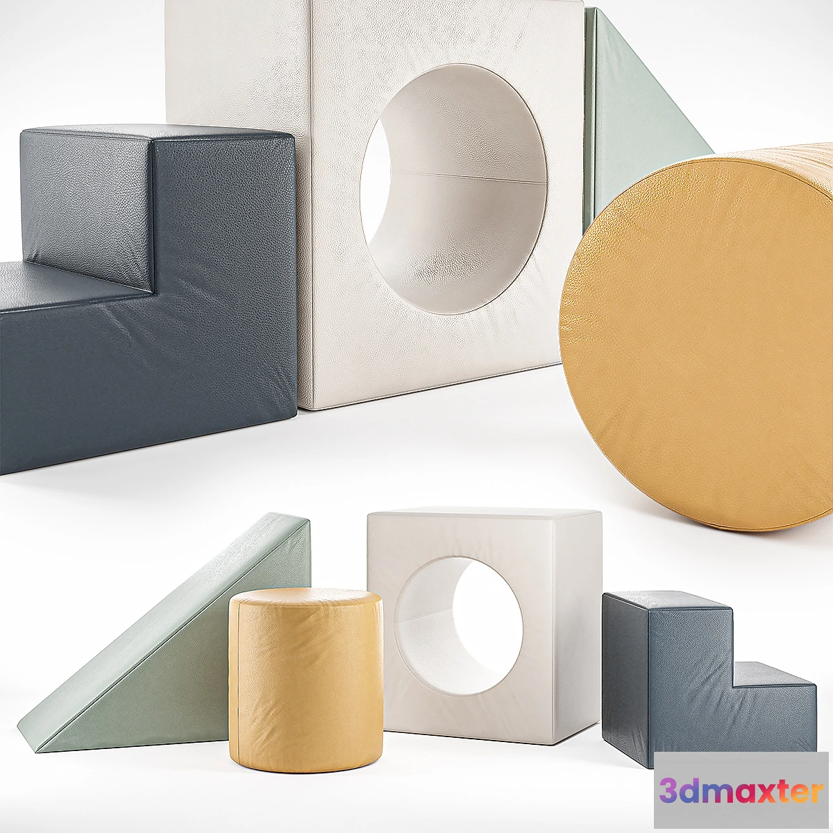 711304 - Children’s play pouffes GATHRE _ BLOCK PLAYSET - NIGHTFALL BLOCK