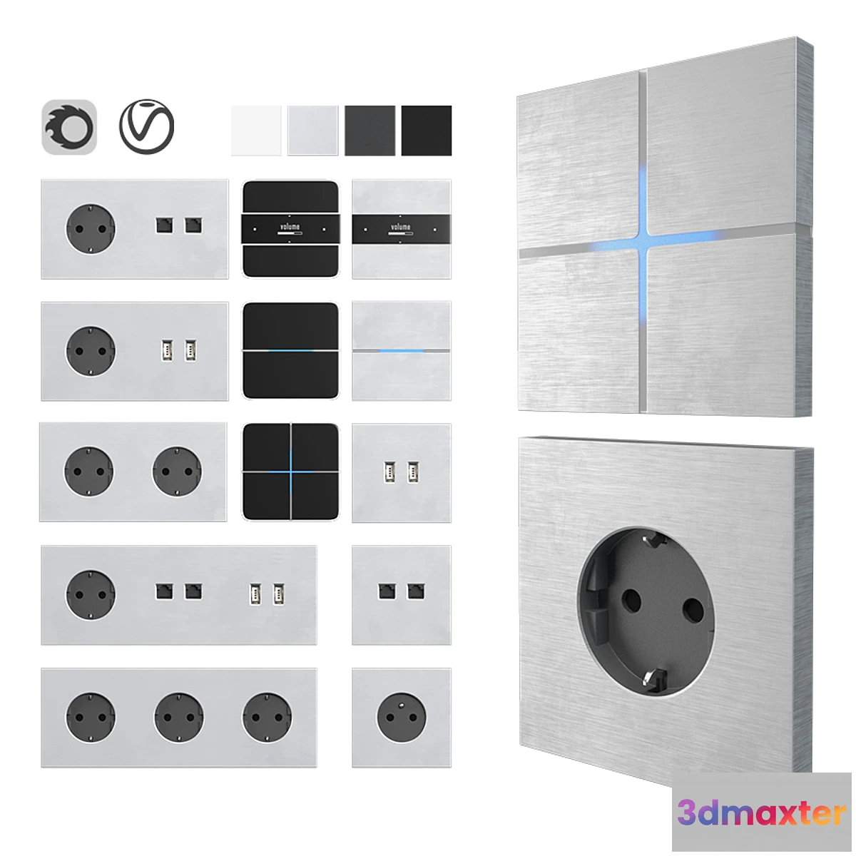 719938 - Sockets and switches Basalte - No.2