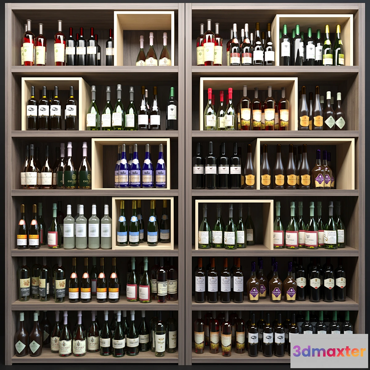 733027 - Large wine cabinet with sparkling wine. Wine collection - No.2