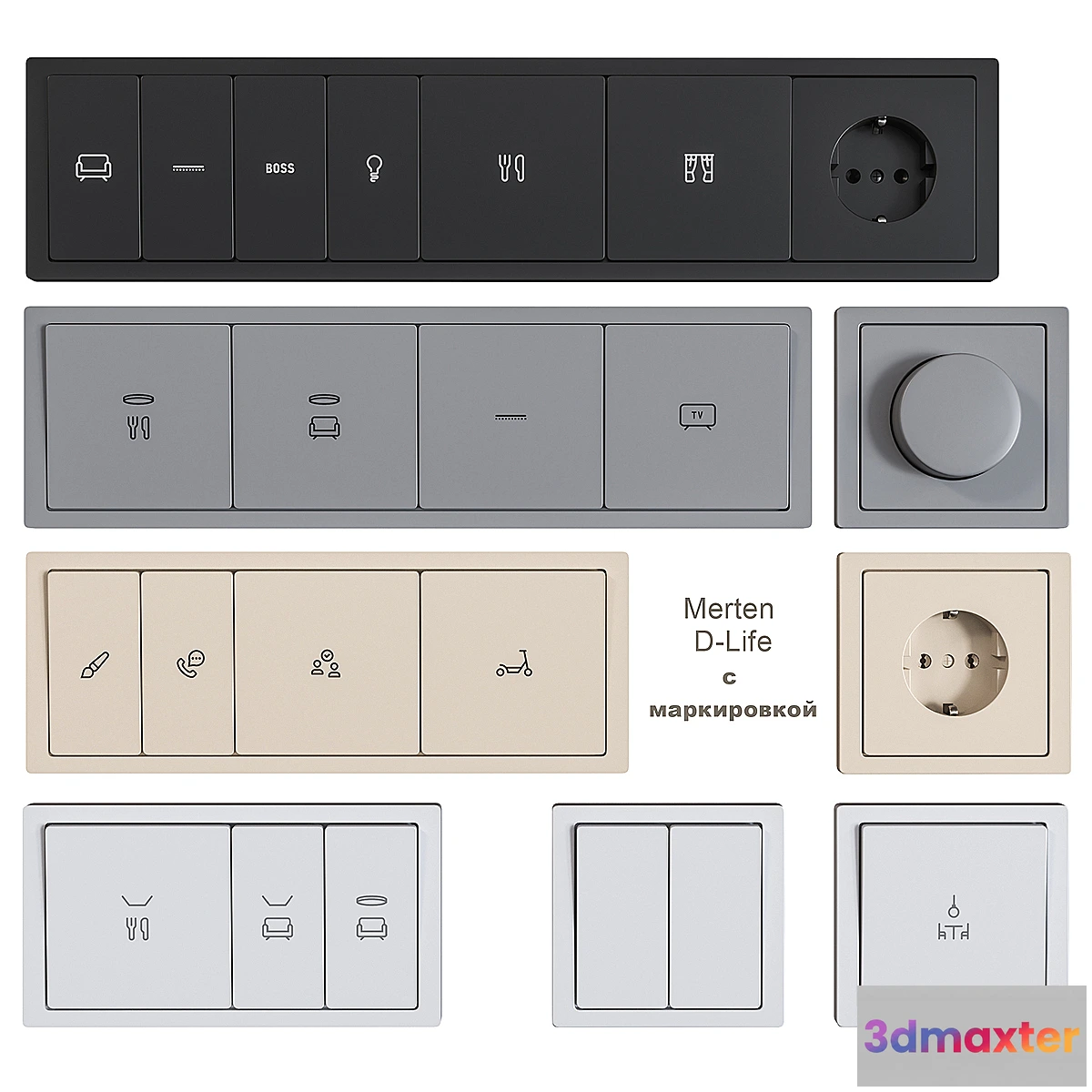 740685 - Schneider Electric sockets and switches with markings - No.2