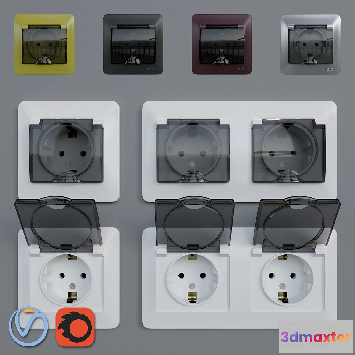 740713 - Sockets waterproof Schneider Electric Glossa - No.2