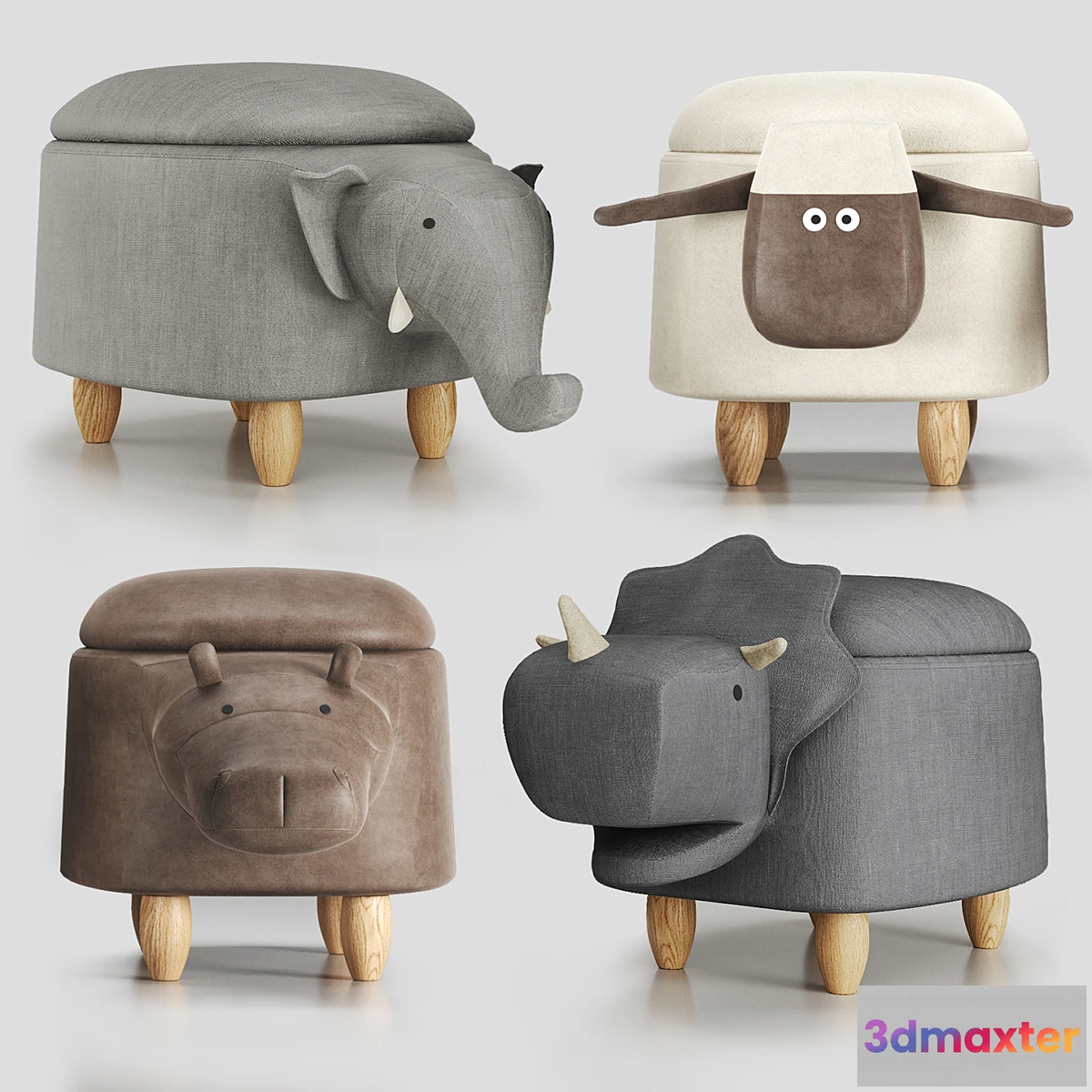 750491 - Hippo childrens storage stool - No.2