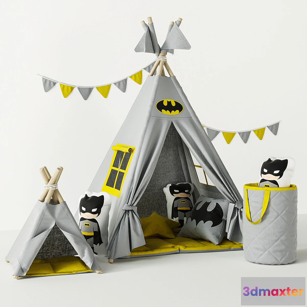 778143 - Wigwam Batman with cushions and basket