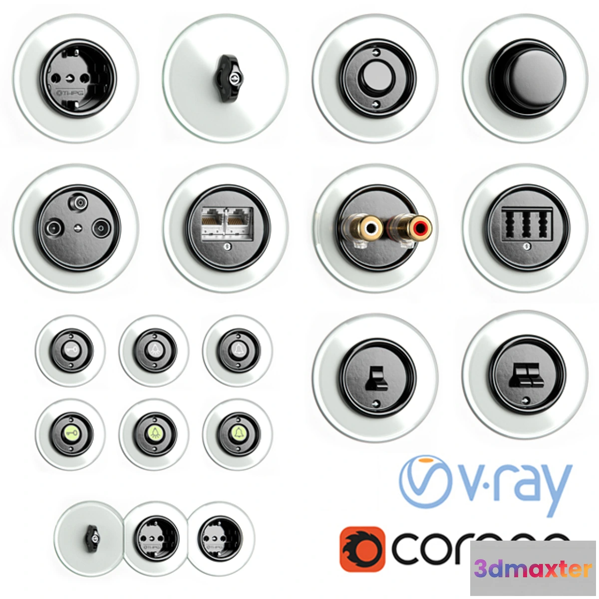 814502 - Switches and sockets THPG Bakelite Glass Covering