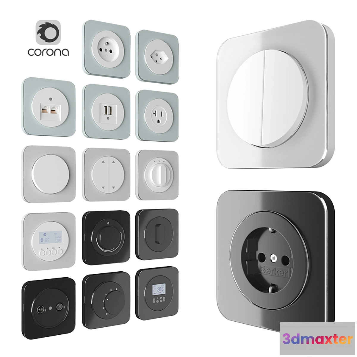 843927 - Berker Serie R1 Glass - No.3