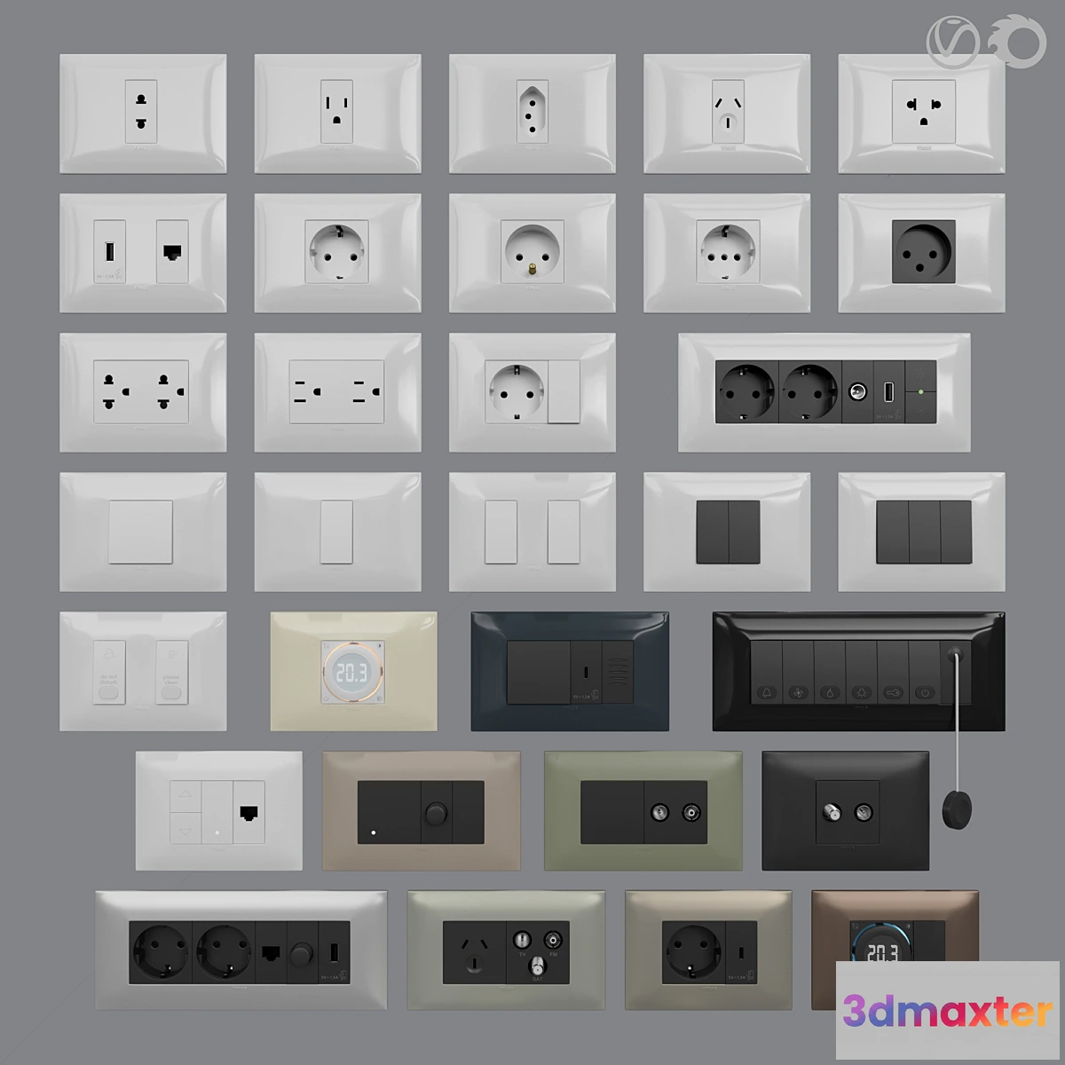 858151 - Sockets and switches Vimar Neve Up (IT_US standard cover plates) - No.4