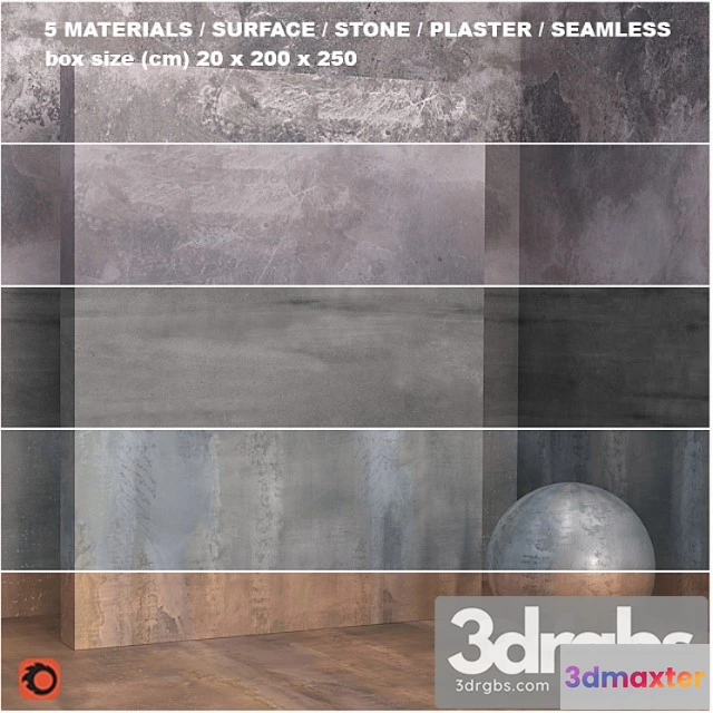 999006 - 5 materials (seamless) - coating plaster - set 28