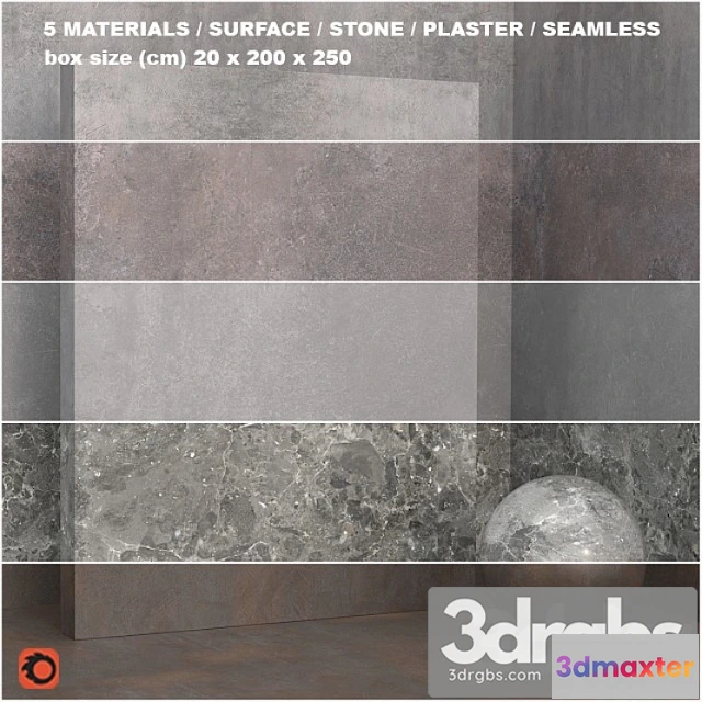 999008 - 5 materials (seamless) - coating plaster - set 29