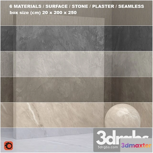 999016 - 6 materials (seamless) - stone plaster - set 22