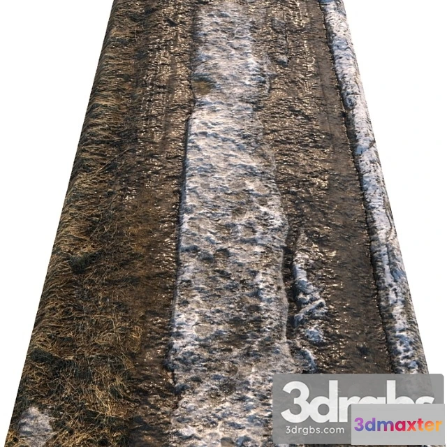 999326 - Material of Dirt Spring Road With Snow 01