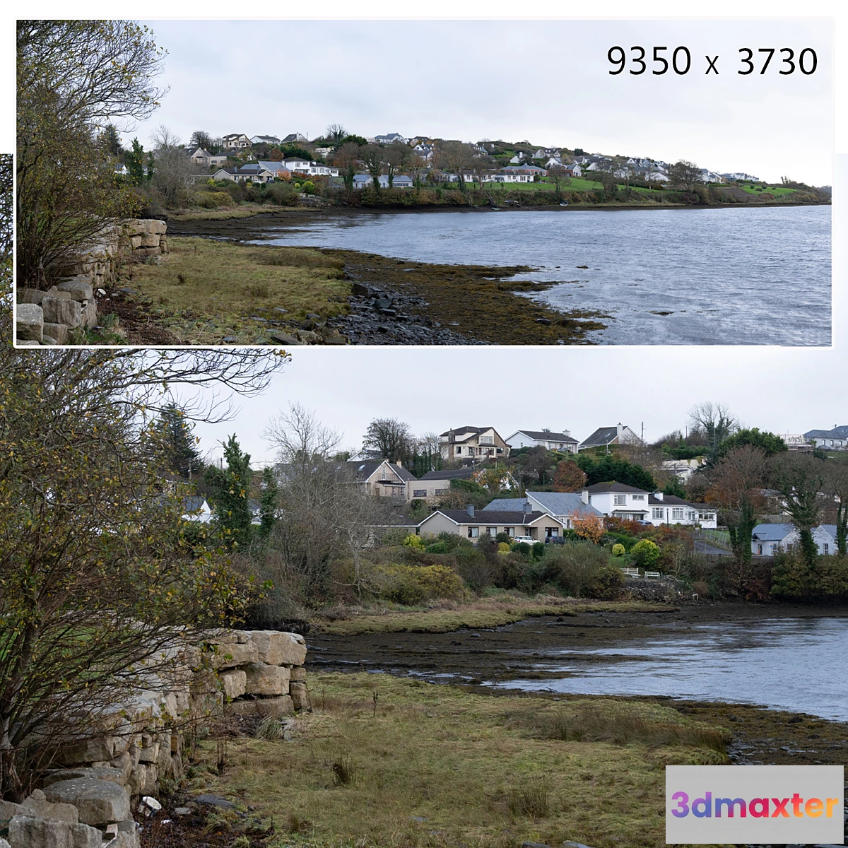 1393622 - Autumn panorama. View of the bay and the private sector 3D Max