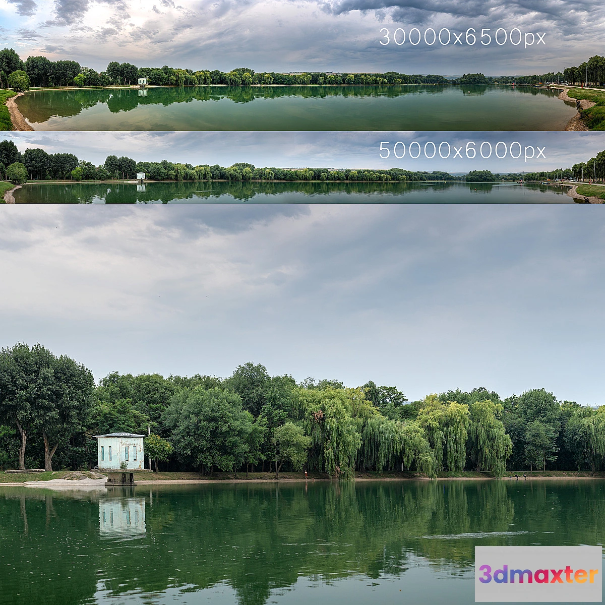701266 - Panorama with a lake and trees v2. 30-50k - No.2