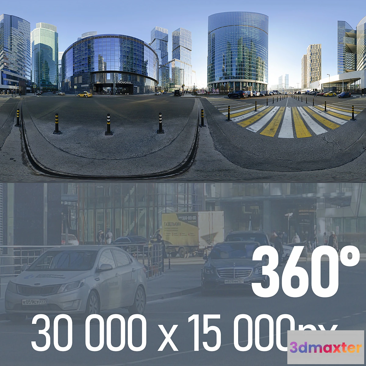 701280 - Panorama 360. Moscow City. View of the Novotel.