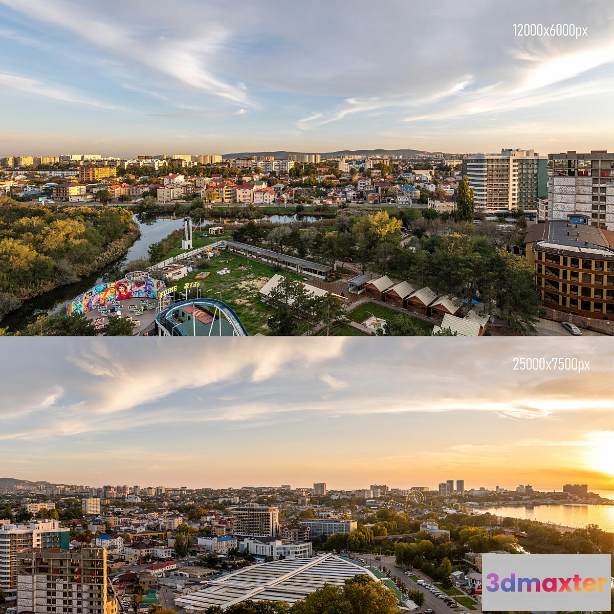701282 - Panoramas of Anapa at sunset