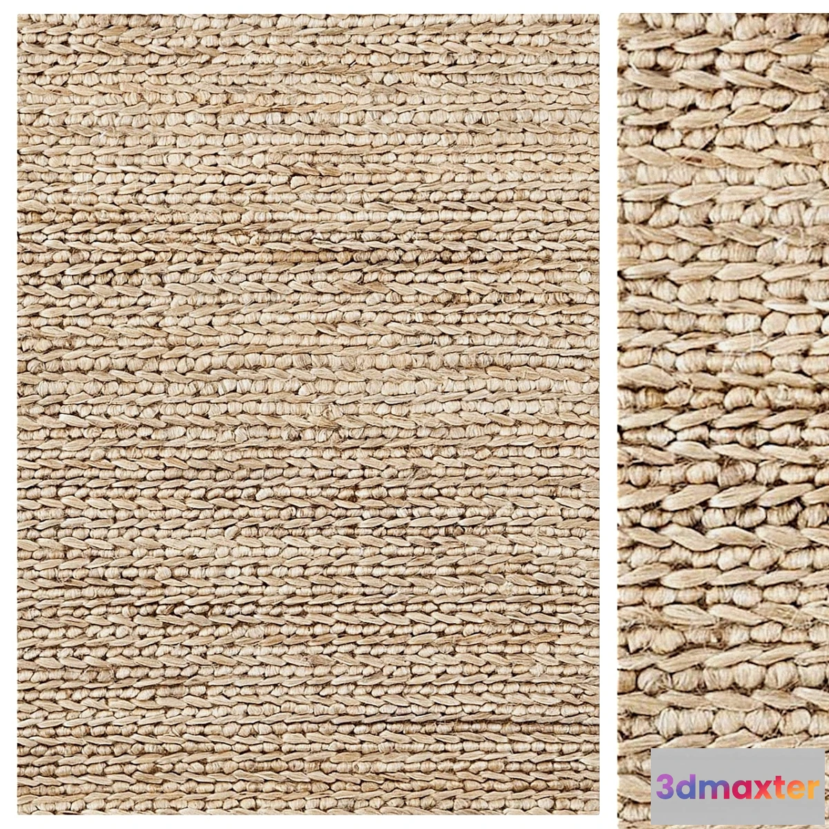 1301187 - Natural Braided Designer Jute Rug 3D Max