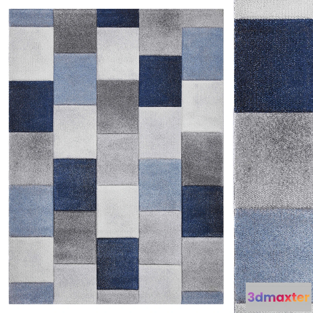 1434524 - Carpet Think Rugs Brooklyn 21830 Gray _ Blue 3D Max