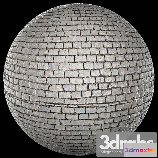1054974 - Scanned pbr paving stone texture metal roughness