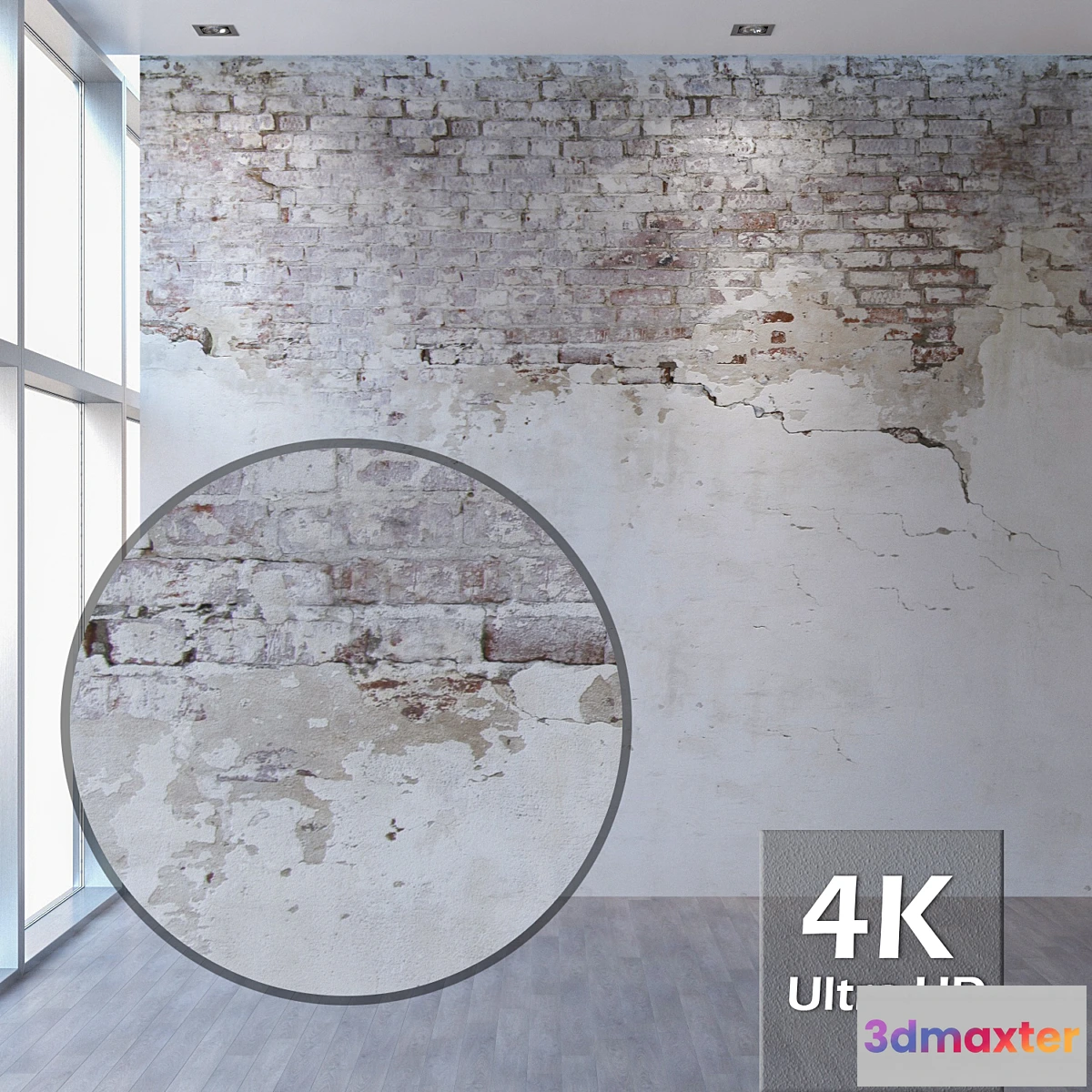 1294466 - Brick wall 60 (with old plaster) 3D Max