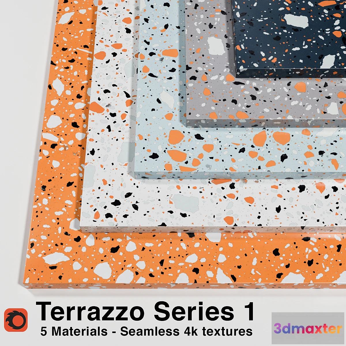 1321524 - Terrazzo - Series 1 (5 Seamless Materials) - No.2 3D Max