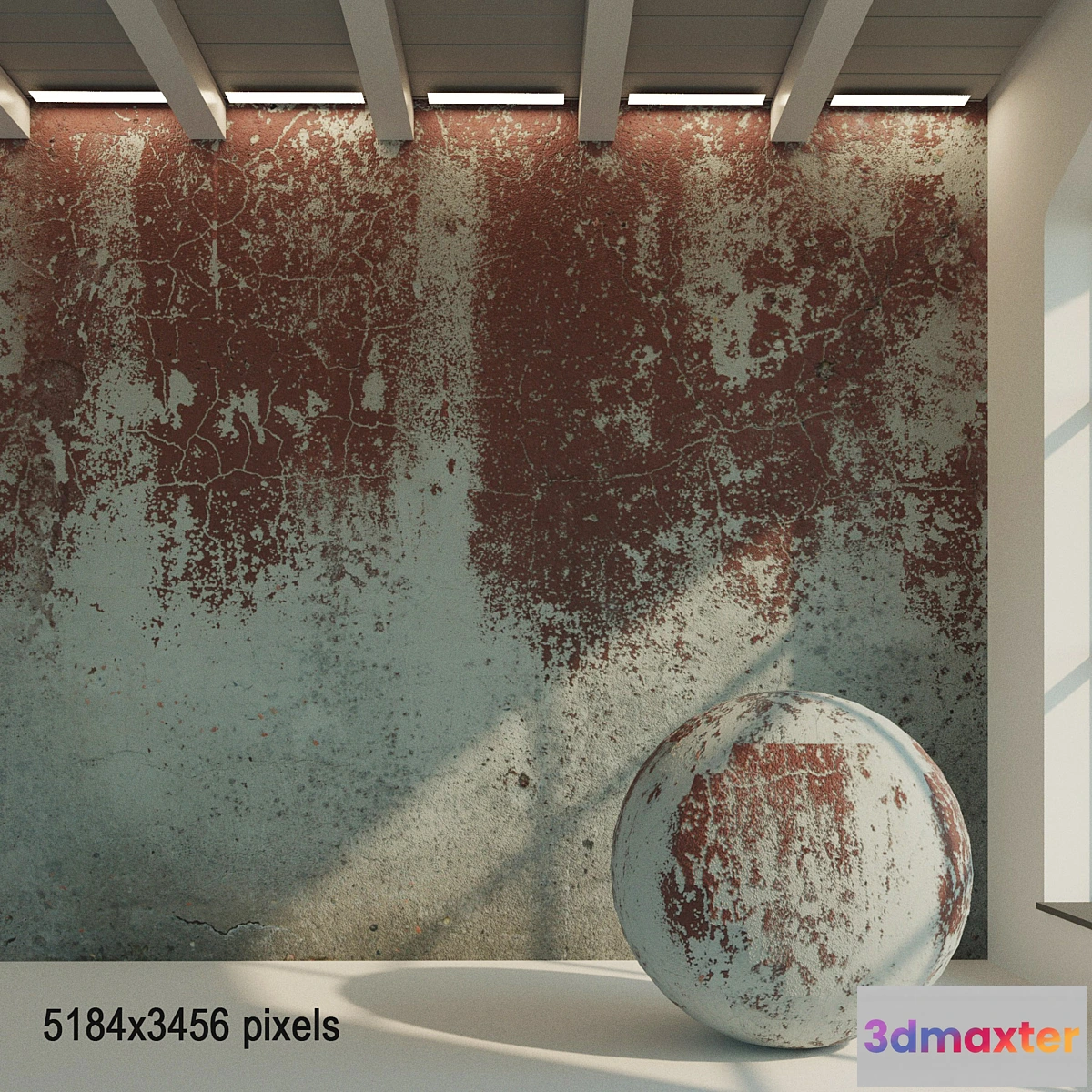 1325491 - Old plaster. Painted wall. 17th 3D Max