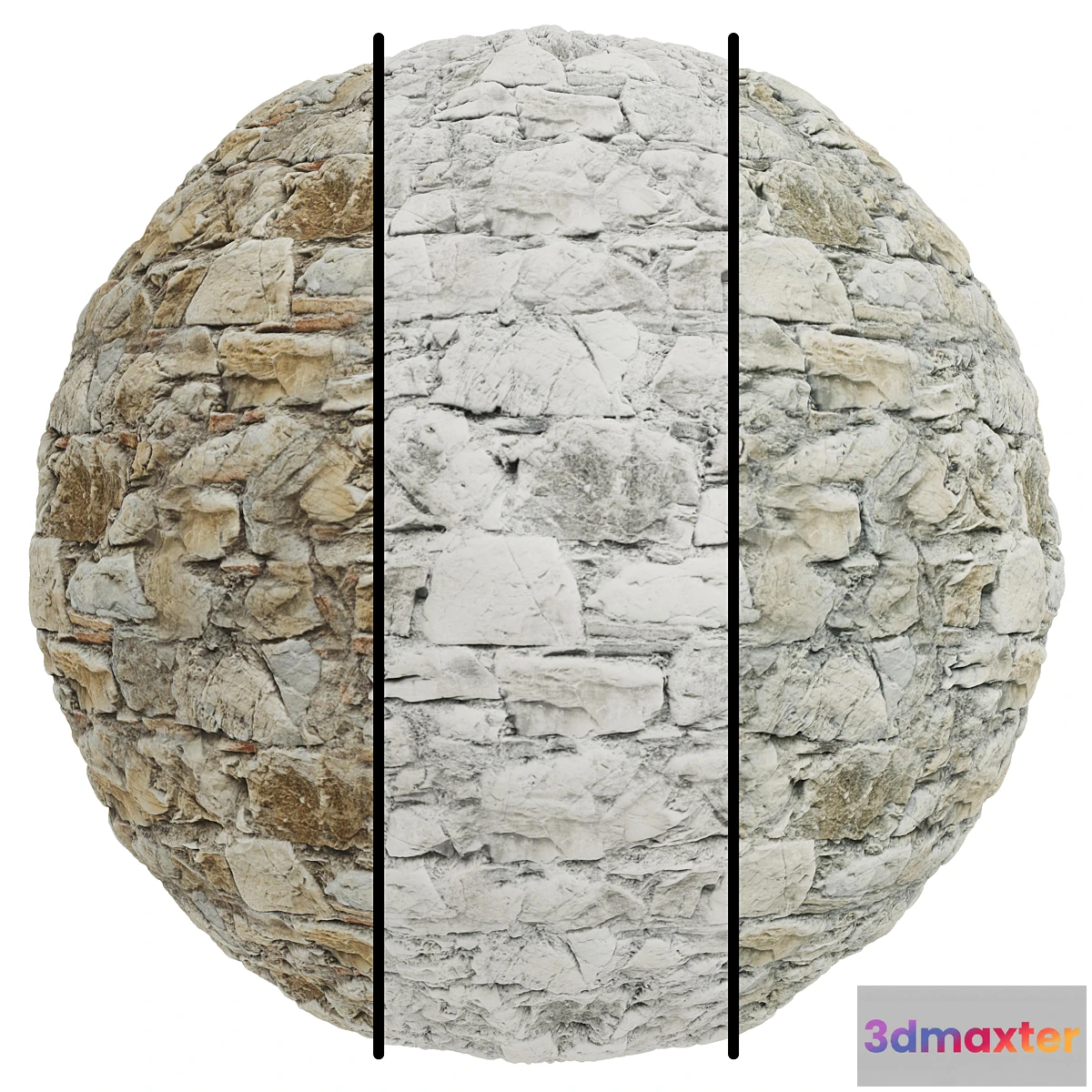 1339876 - FB760 Natural Stone Wall Sample  3MAT  4K  seamless  PBR - No.2 3D Max