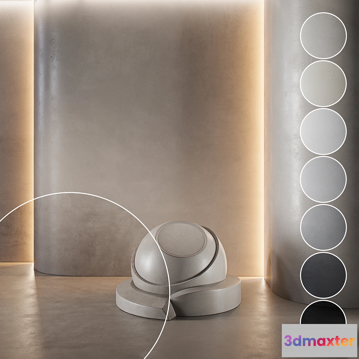 1347094 - decorative plaster  Concrete set (seamless)  34 3D Max