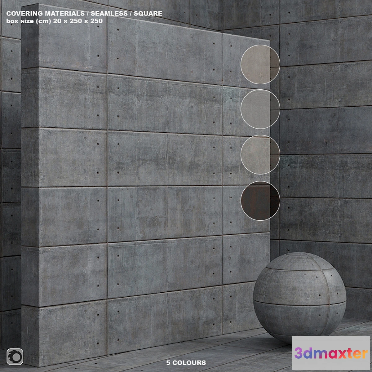 1350373 - Material (seamless) - plaster concrete panel - set 135 3D Max