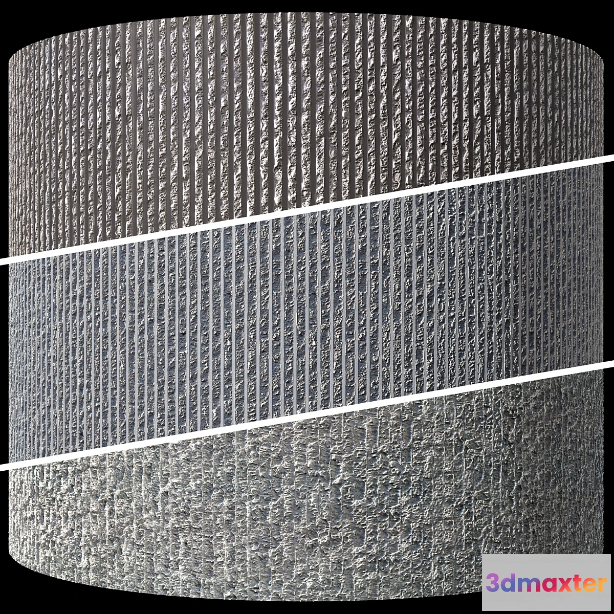 1398680 - Striped ribbed decorative concrete facing plaster Reckli 3D Max